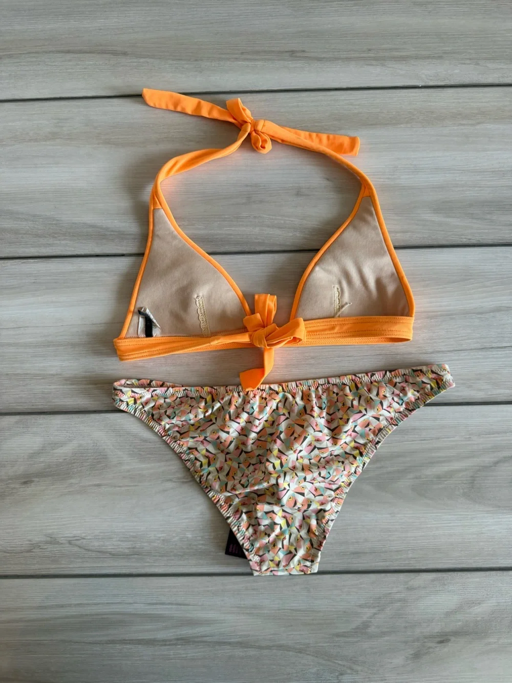 J Crew Kaleidoscope Bikini Orange XS NWT